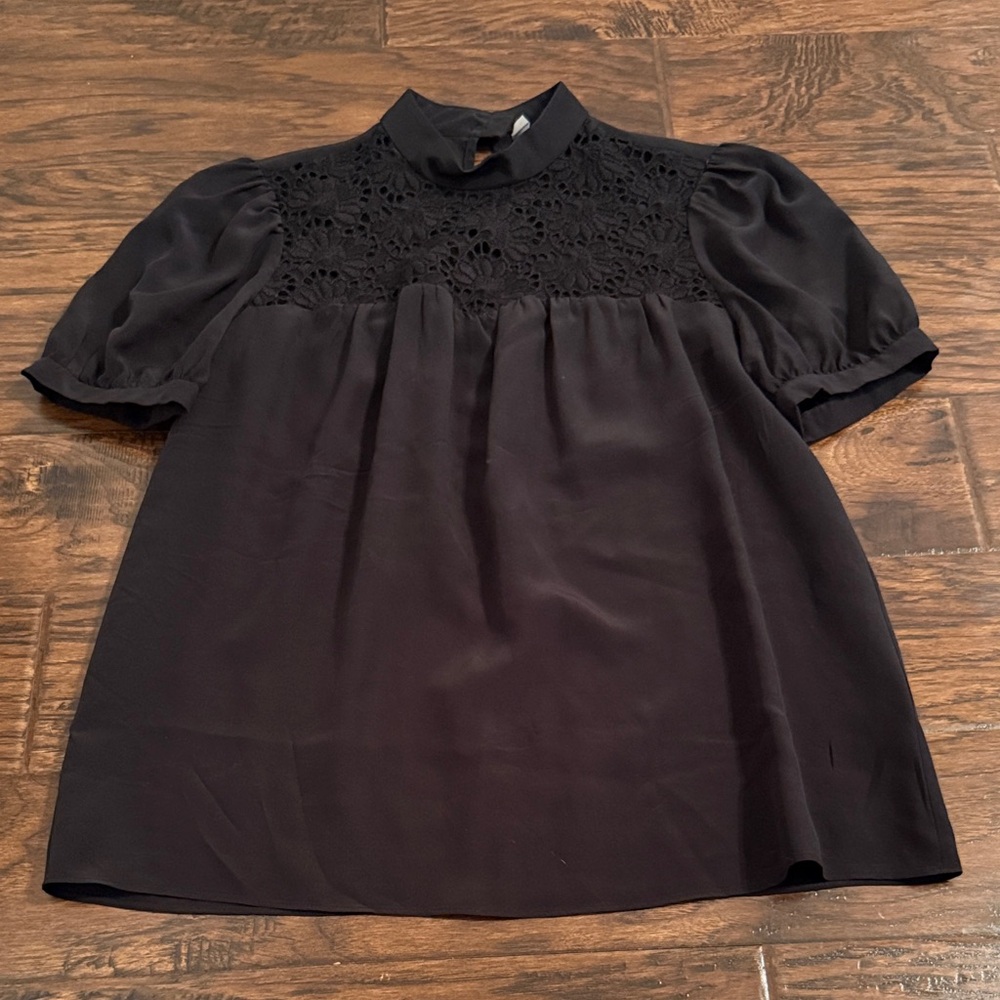Tibi Black Silk Blouse